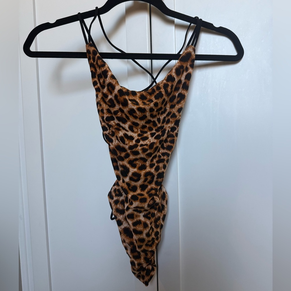NEW Leopard Print Strappy Bodysuit